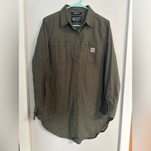 Carhartt Rugged Flex Relaxed Fit Shirt jacket in Olive